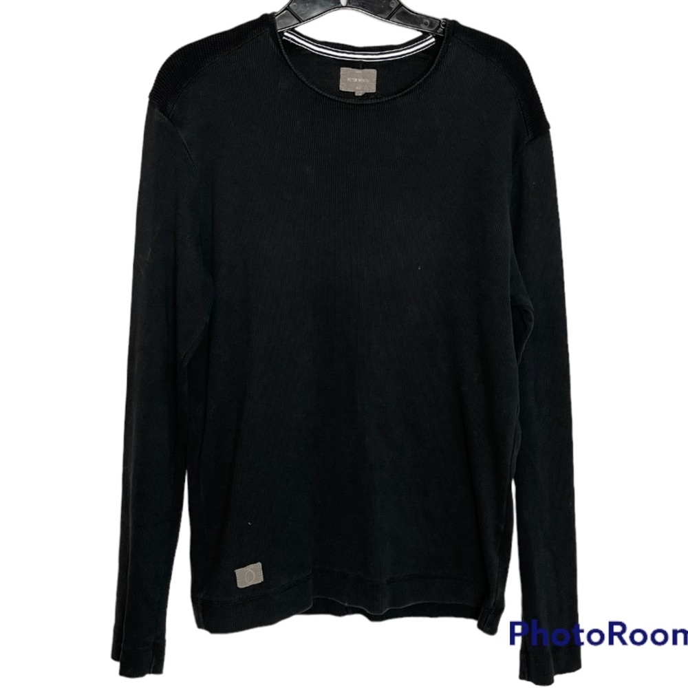 London Peter Werth Black Xabat Long Sleeve T-Shirt Size XL